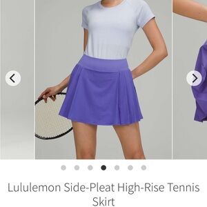 Lululemon Side-Pleat High-Rise Tennis skirt skort Charged Indigo purple violet
